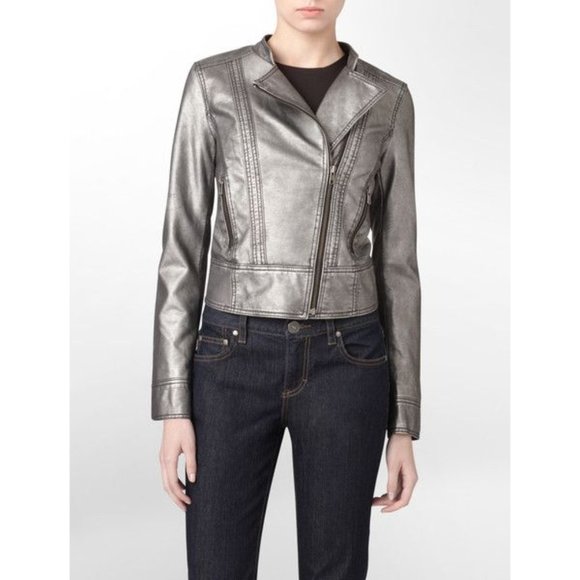 Calvin Kline Jeans Leather Jacket - Picture 2 of 2